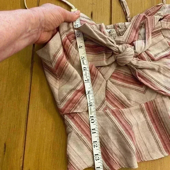 Anthropologie Women's Sleeveless Crop Stretchy Strappy knotted Sexy Summer Top M - Picture 9 of 12